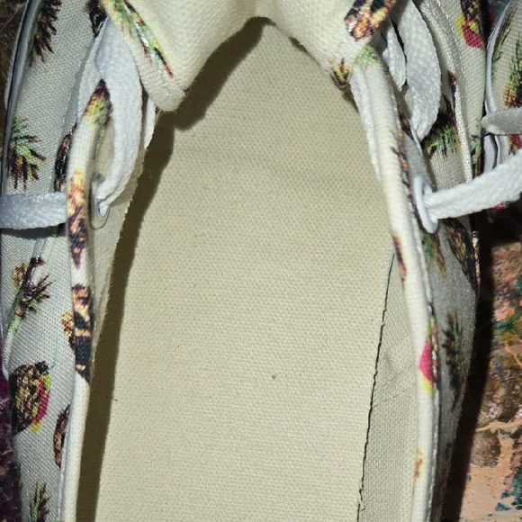 White Sneakers with Pineapple Print - Picture 10 of 12